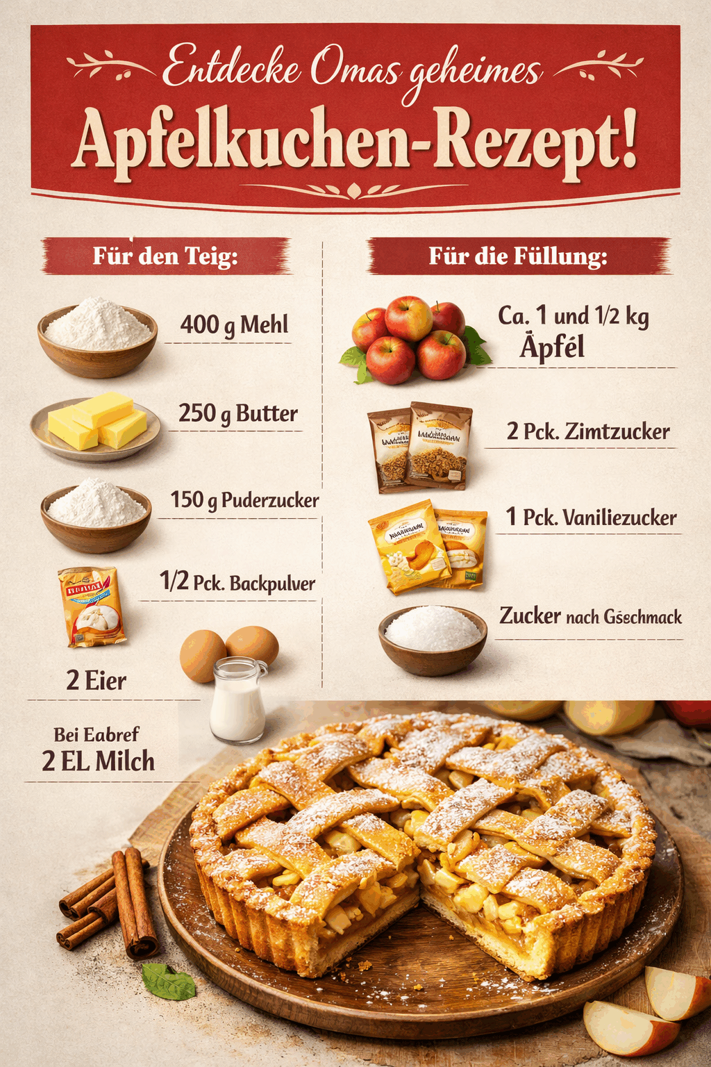 Entdecke Omas geheimes Apfelkuchen-Rezept!