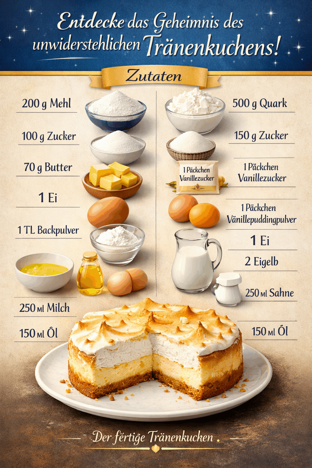 Entdecke das Geheimnis des unwiderstehlichen Tränenkuchens!