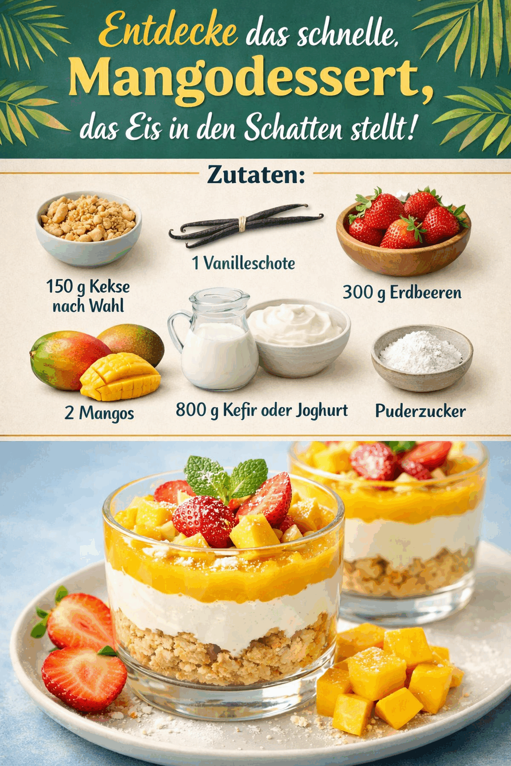Entdecke das schnelle Mangodessert, das Eis in den Schatten stellt!