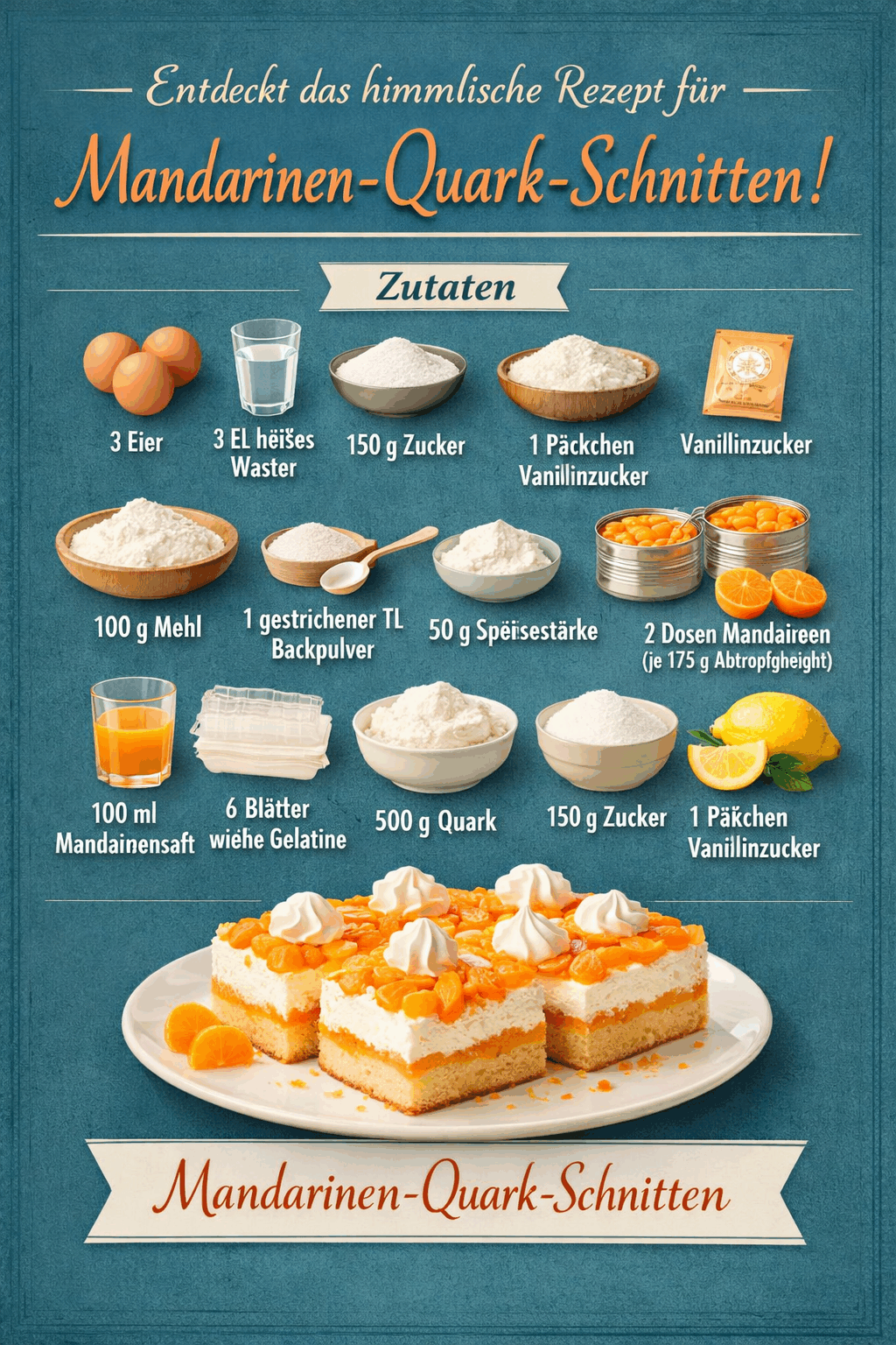 Entdeckt das himmlische Rezept für Mandarinen-Quark-Schnitten!