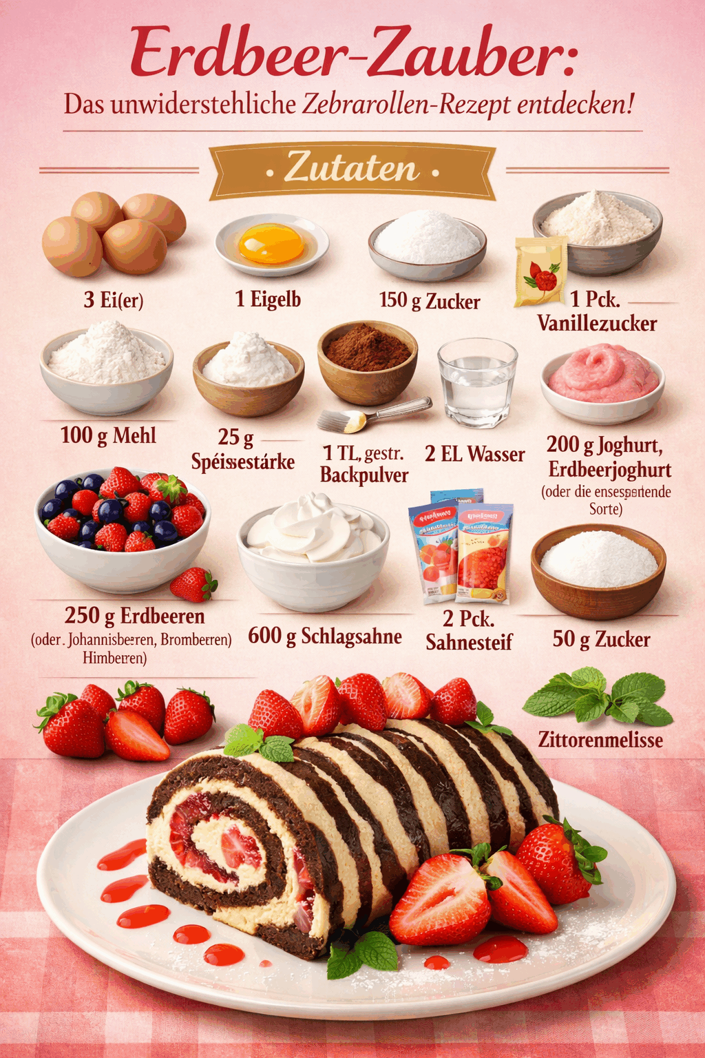 Erdbeer-Zauber: Das unwiderstehliche Zebrarollen-Rezept entdecken!
