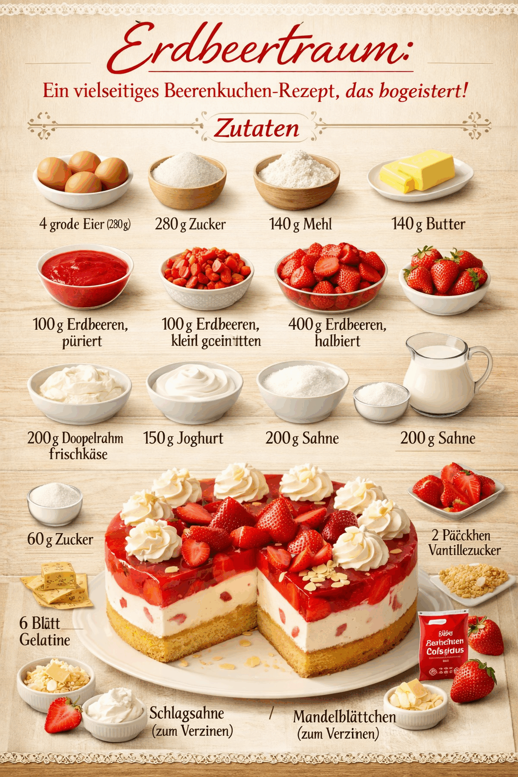 Erdbeertraum: Ein vielseitiges Beerenkuchen-Rezept, das begeistert!