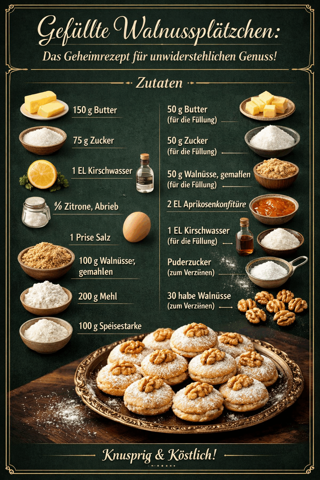 Gefüllte Walnussplätzchen: Das Geheimrezept für unwiderstehlichen Genuss!