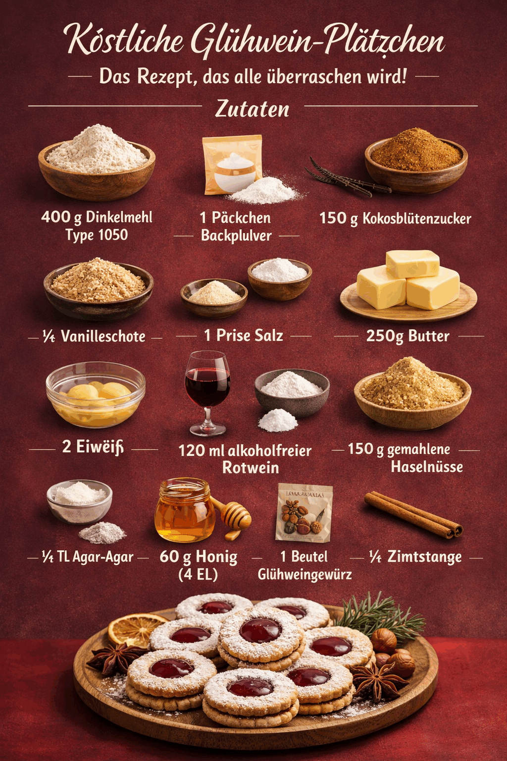 Köstliche Glühwein-Plätzchen: Das Rezept, das alle überraschen wird!