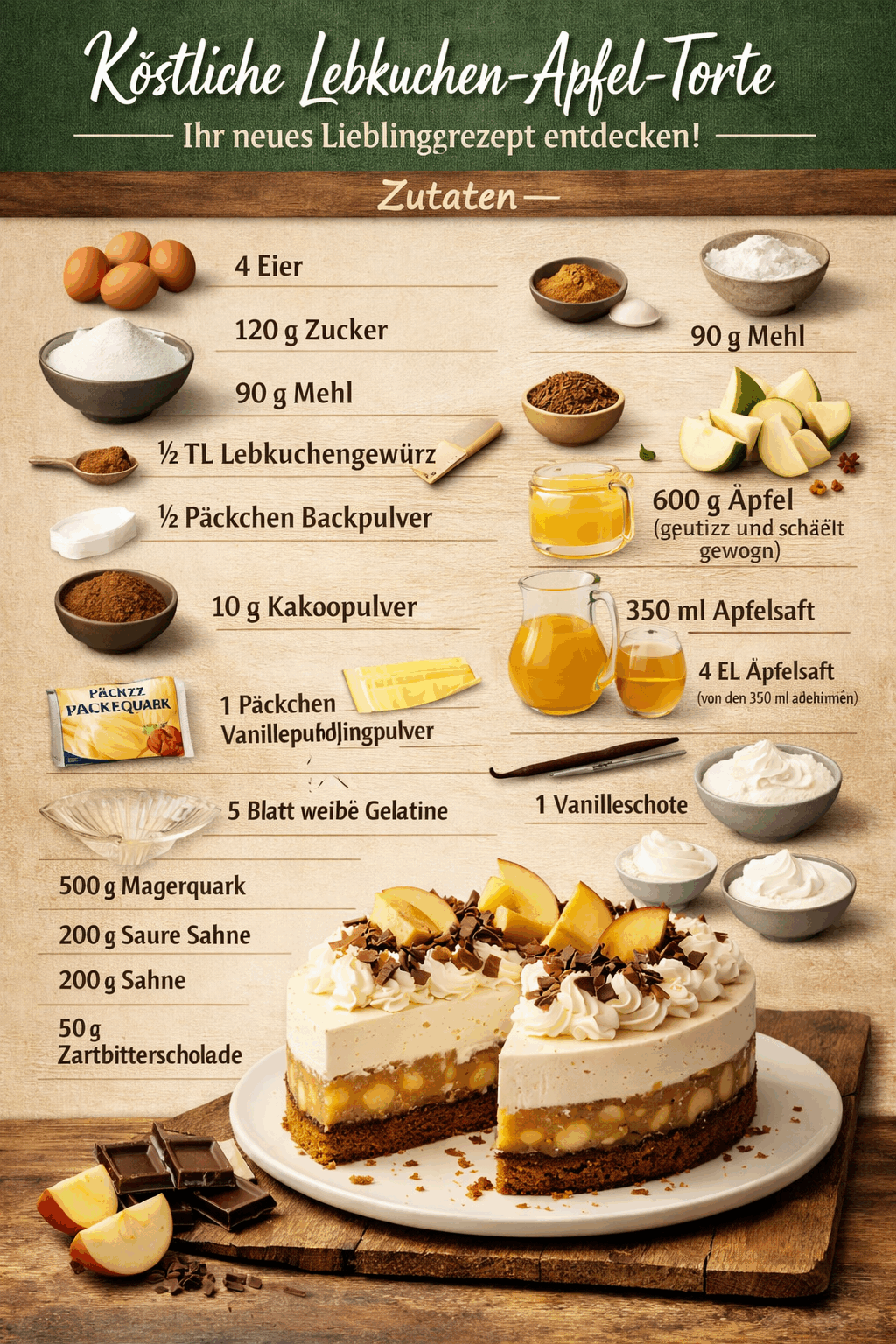 Köstliche Lebkuchen-Apfel-Torte: Ihr neues Lieblingsrezept entdecken!