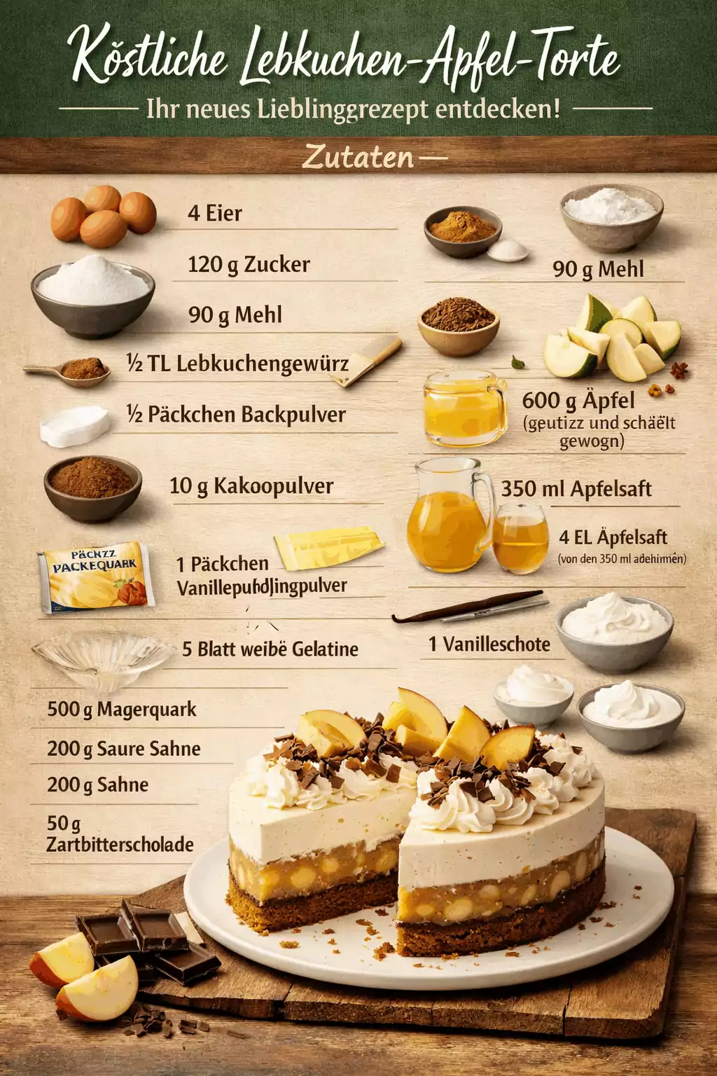 Köstliche Lebkuchen-Apfel-Torte: Ihr neues Lieblingsrezept entdecken!