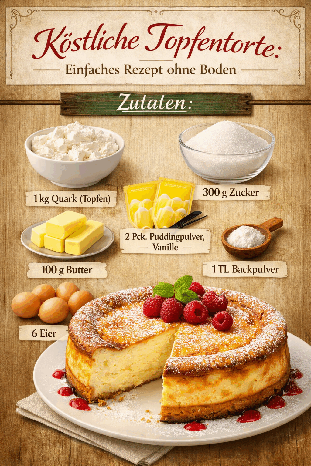 Köstliche Topfentorte: Einfaches Rezept ohne Boden