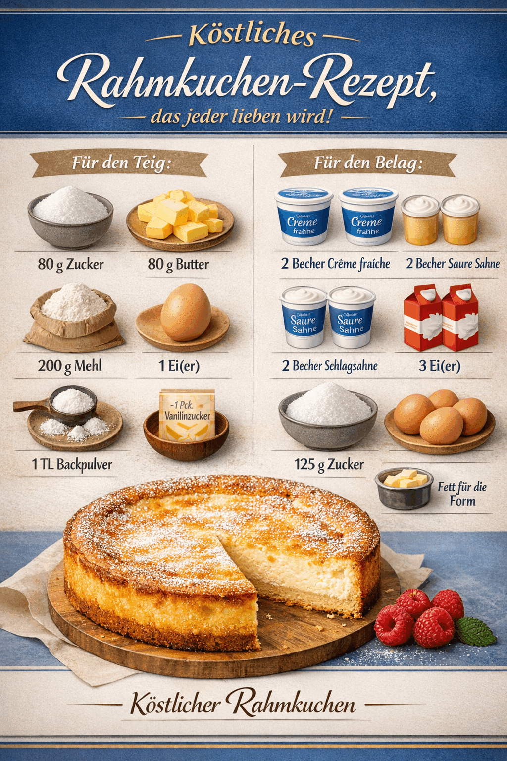 Köstliches Rahmkuchen-Rezept, das jeder lieben wird!