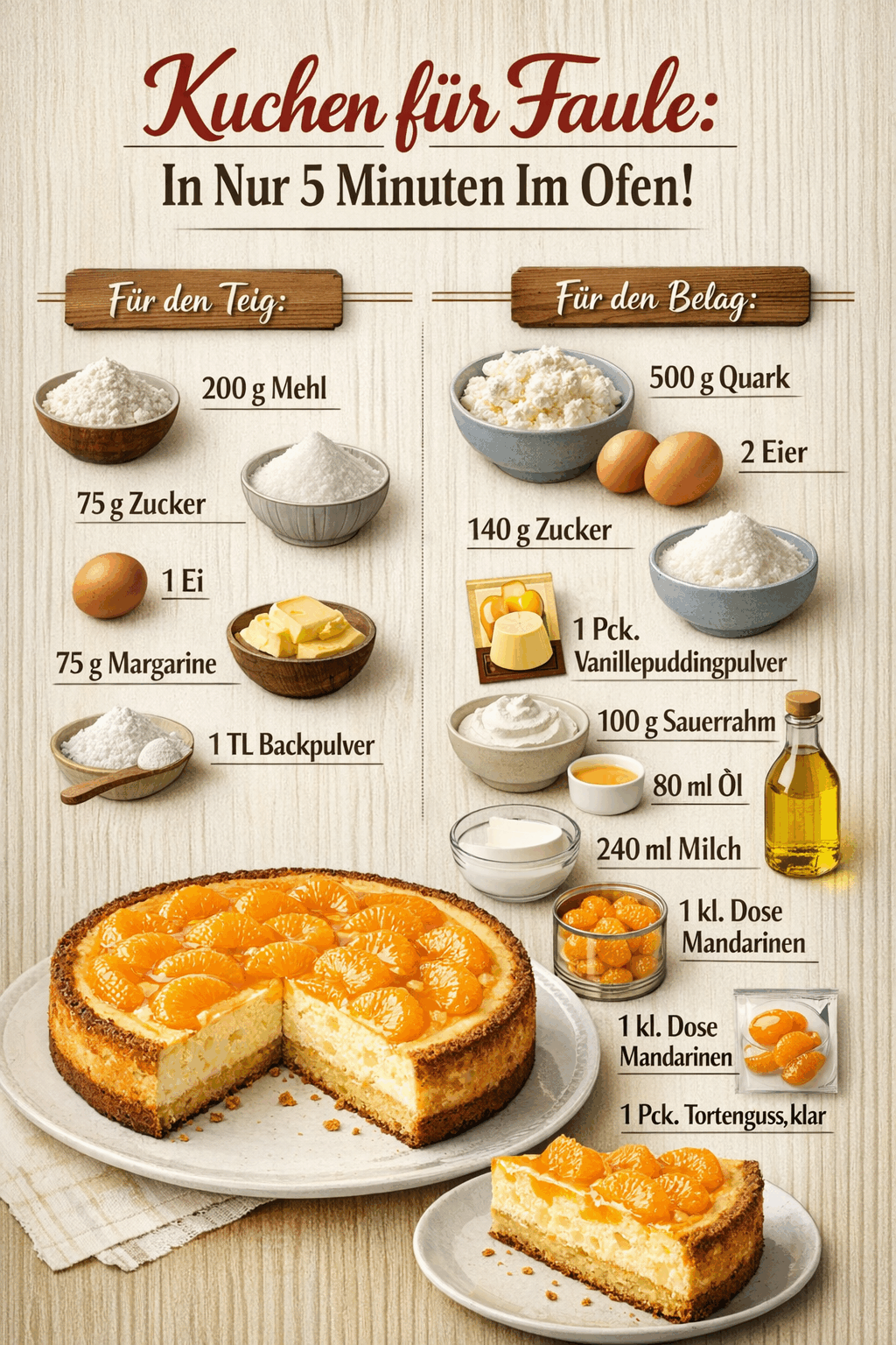 Kuchen für Faule: In Nur 5 Minuten Im Ofen!