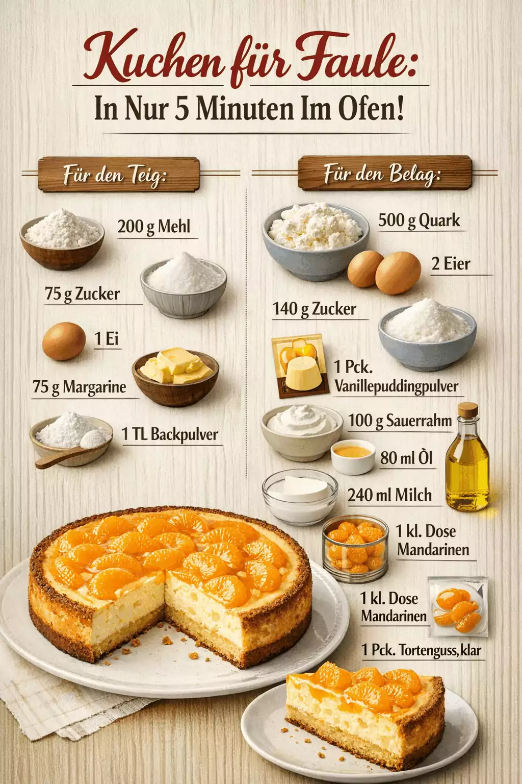 Kuchen für Faule: In Nur 5 Minuten Im Ofen!