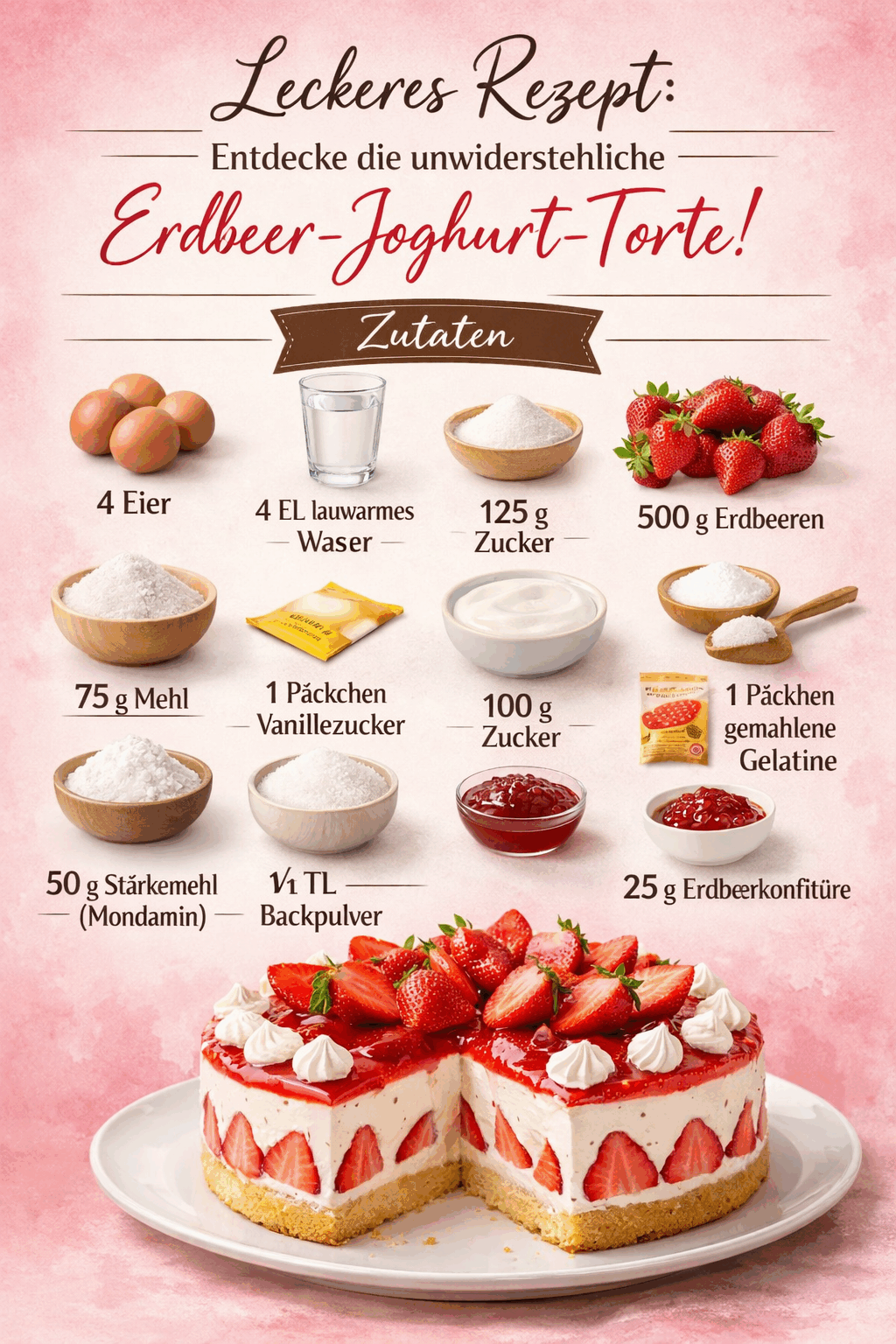 Leckeres Rezept: Entdecke die unwiderstehliche Erdbeer-Joghurt-Torte!