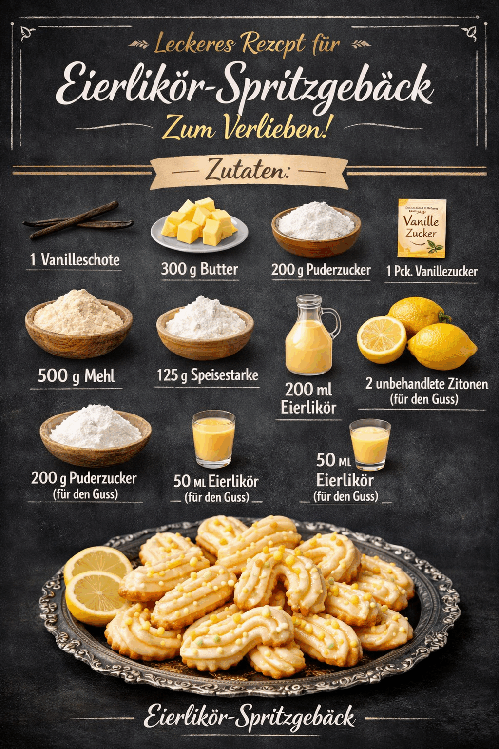 Leckeres Rezept für Eierlikör-Spritzgebäck, zum Verlieben!