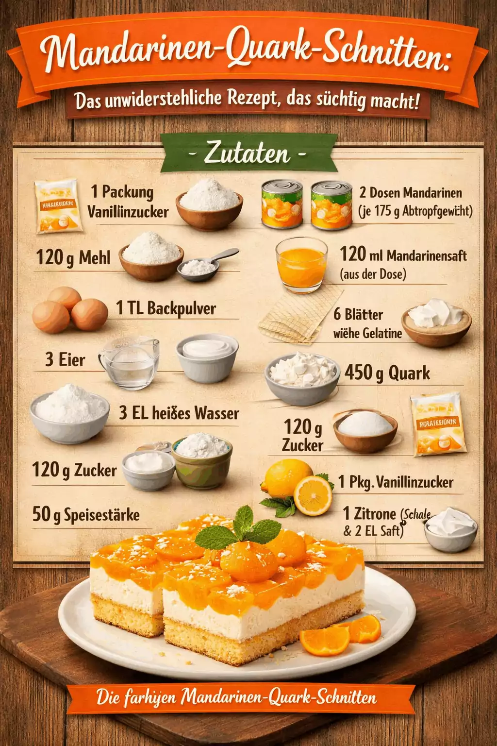 Mandarinen-Quark-Schnitten: Das unwiderstehliche Rezept, das süchtig macht!