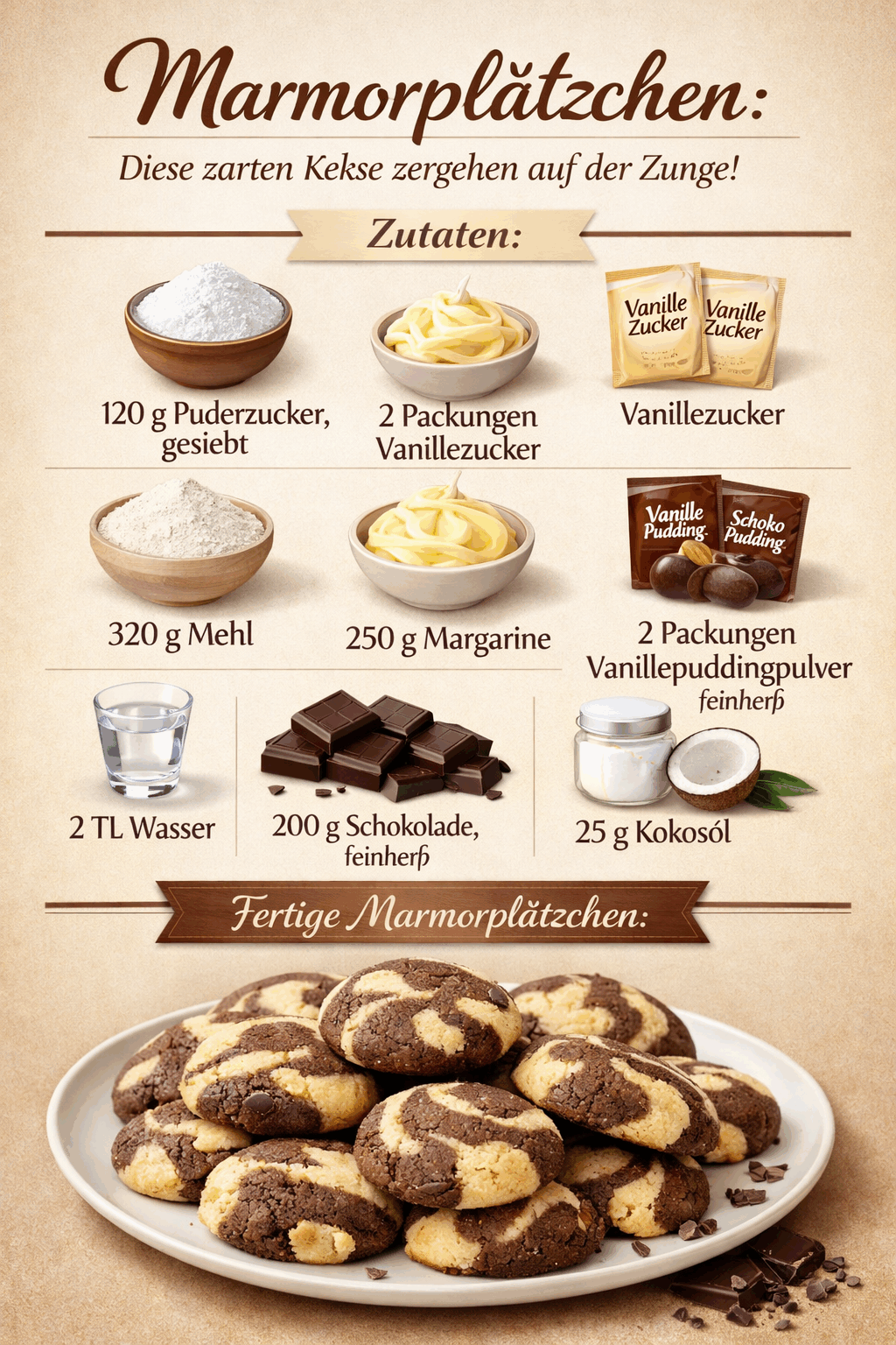 Marmorplätzchen: Diese zarten Kekse zergehen auf der Zunge!