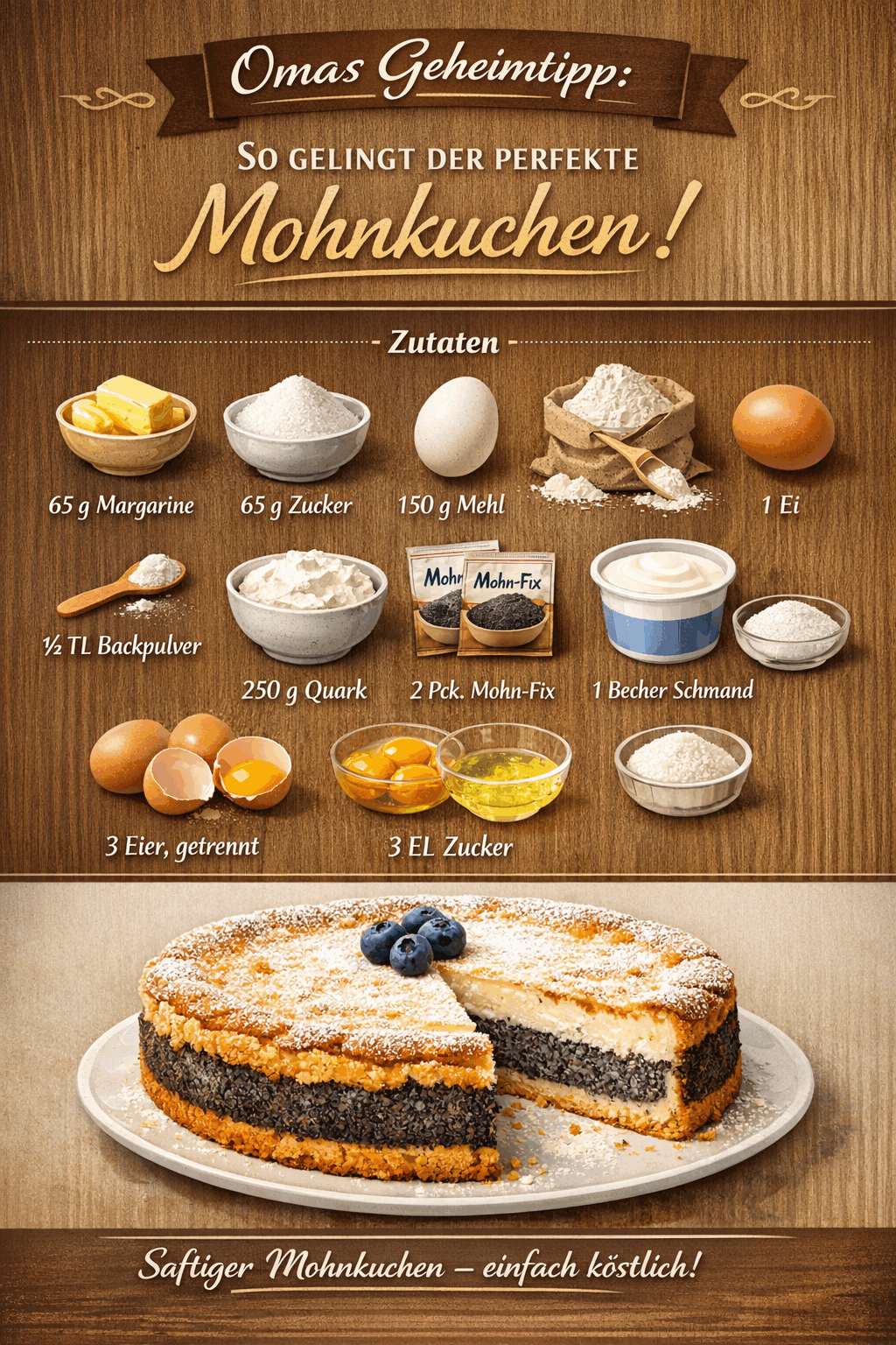 Omas Geheimtipp: So gelingt der perfekte Mohnkuchen!