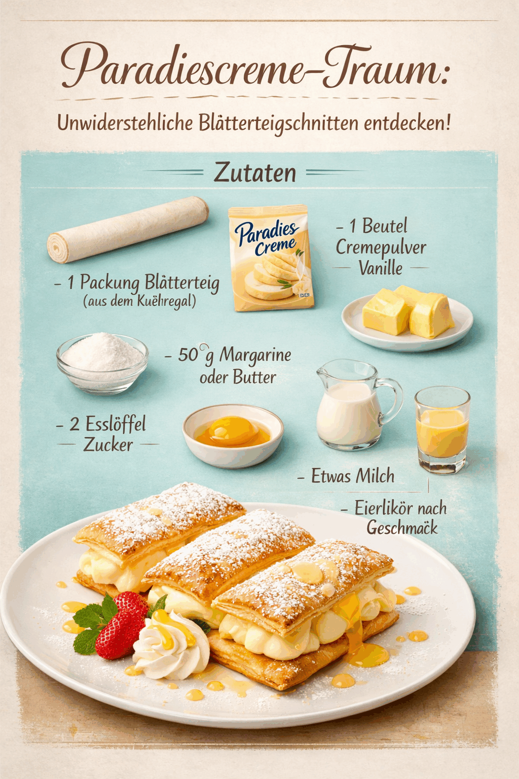 Paradiescreme-Traum: Unwiderstehliche Blätterteigschnitten entdecken!
