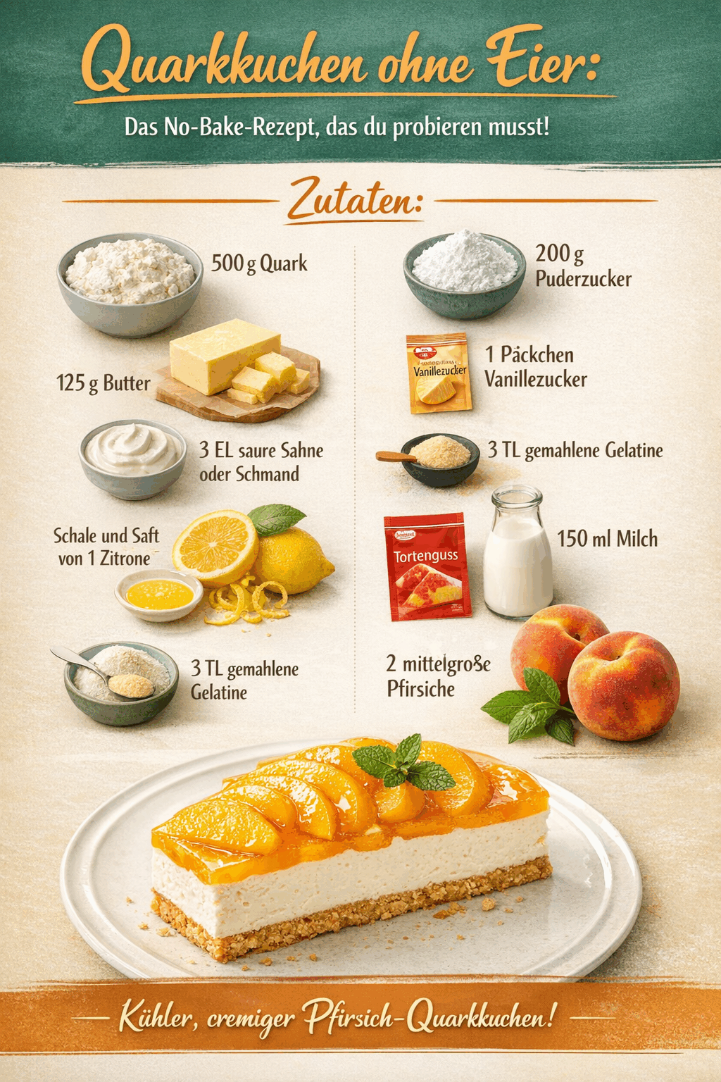 Quarkkuchen ohne Eier: Das No-Bake-Rezept, das du probieren musst!