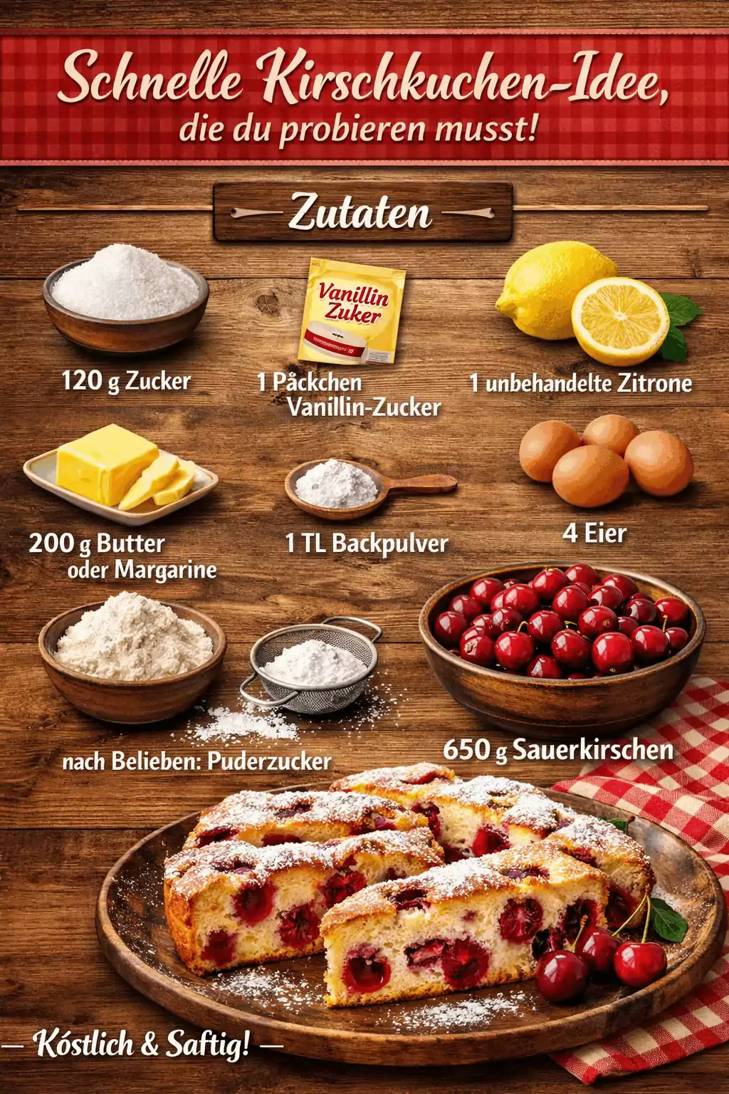 Schnelle Kirschkuchen-Idee, die du probieren musst!