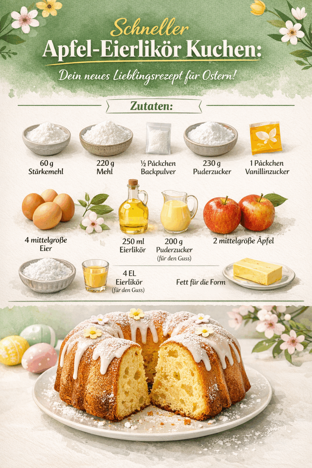 Schneller Apfel-Eierlikör Kuchen: Dein neues Lieblingsrezept für Ostern!