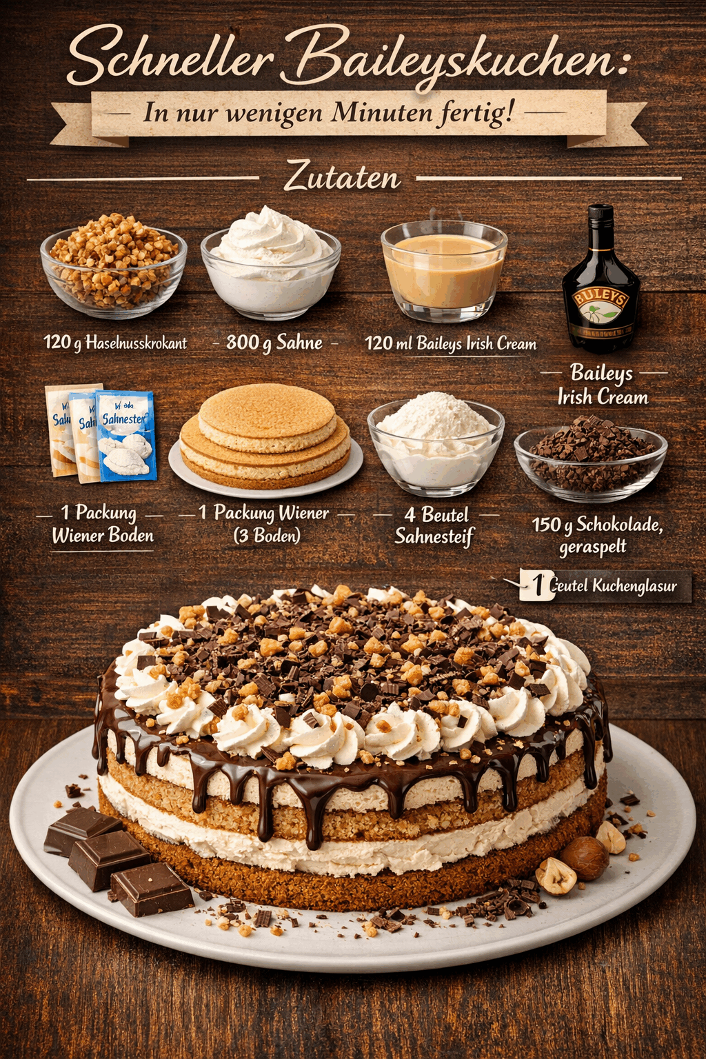 Schneller Baileyskuchen: In nur wenigen Minuten fertig!