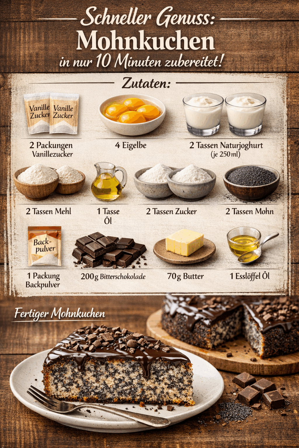 Schneller Genuss: Mohnkuchen in nur 10 Minuten zubereitet!