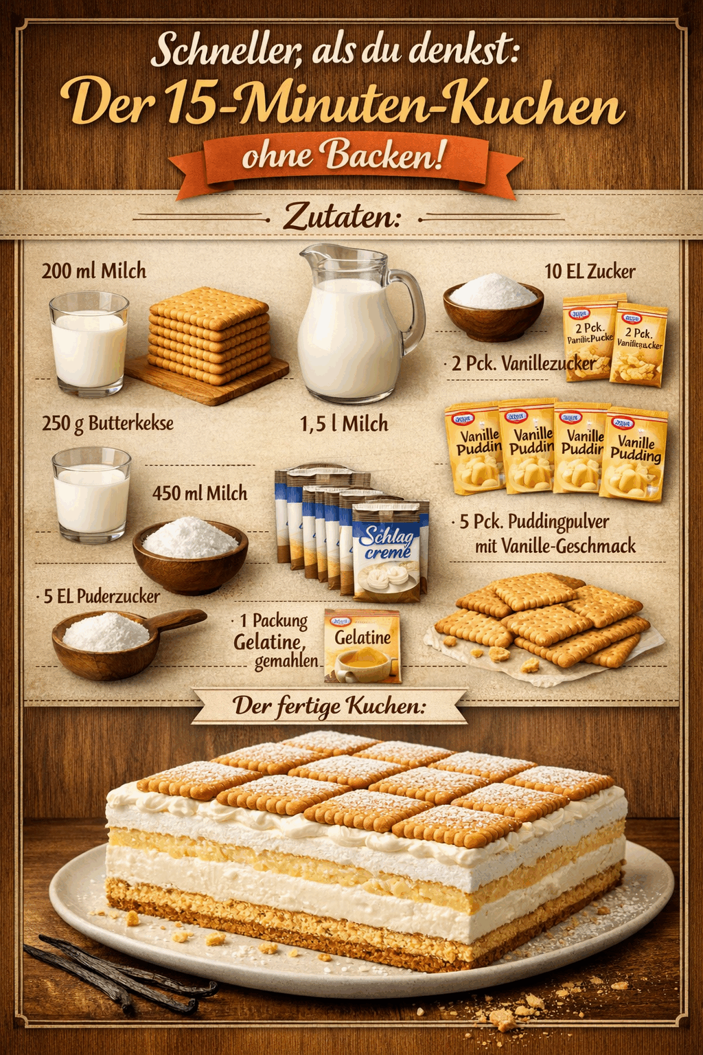 Schneller, als du denkst: Der 15-Minuten-Kuchen ohne Backen!