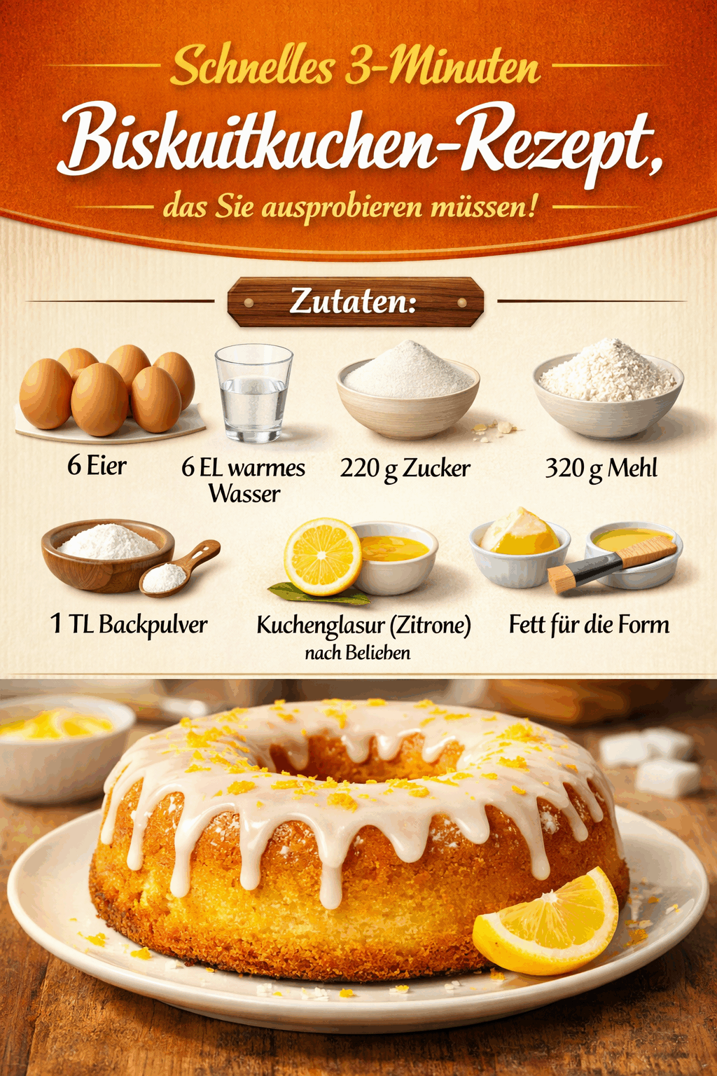 Schnelles 3-Minuten Biskuitkuchen-Rezept, das Sie ausprobieren müssen!