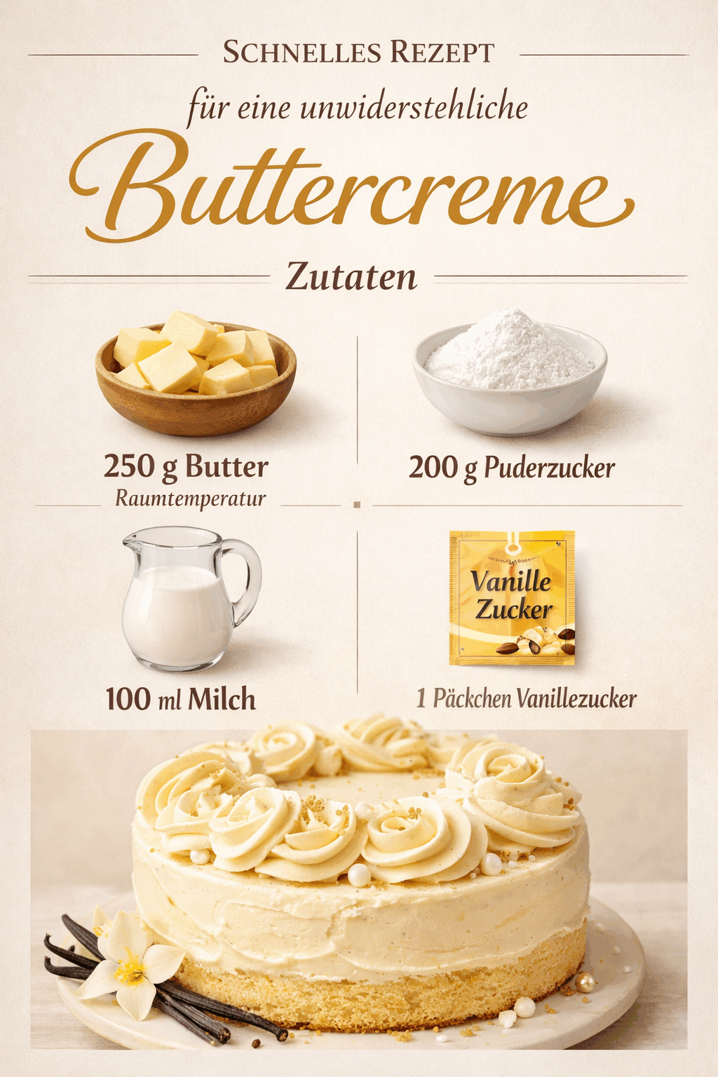 Schnelles Rezept für eine unwiderstehliche Buttercreme