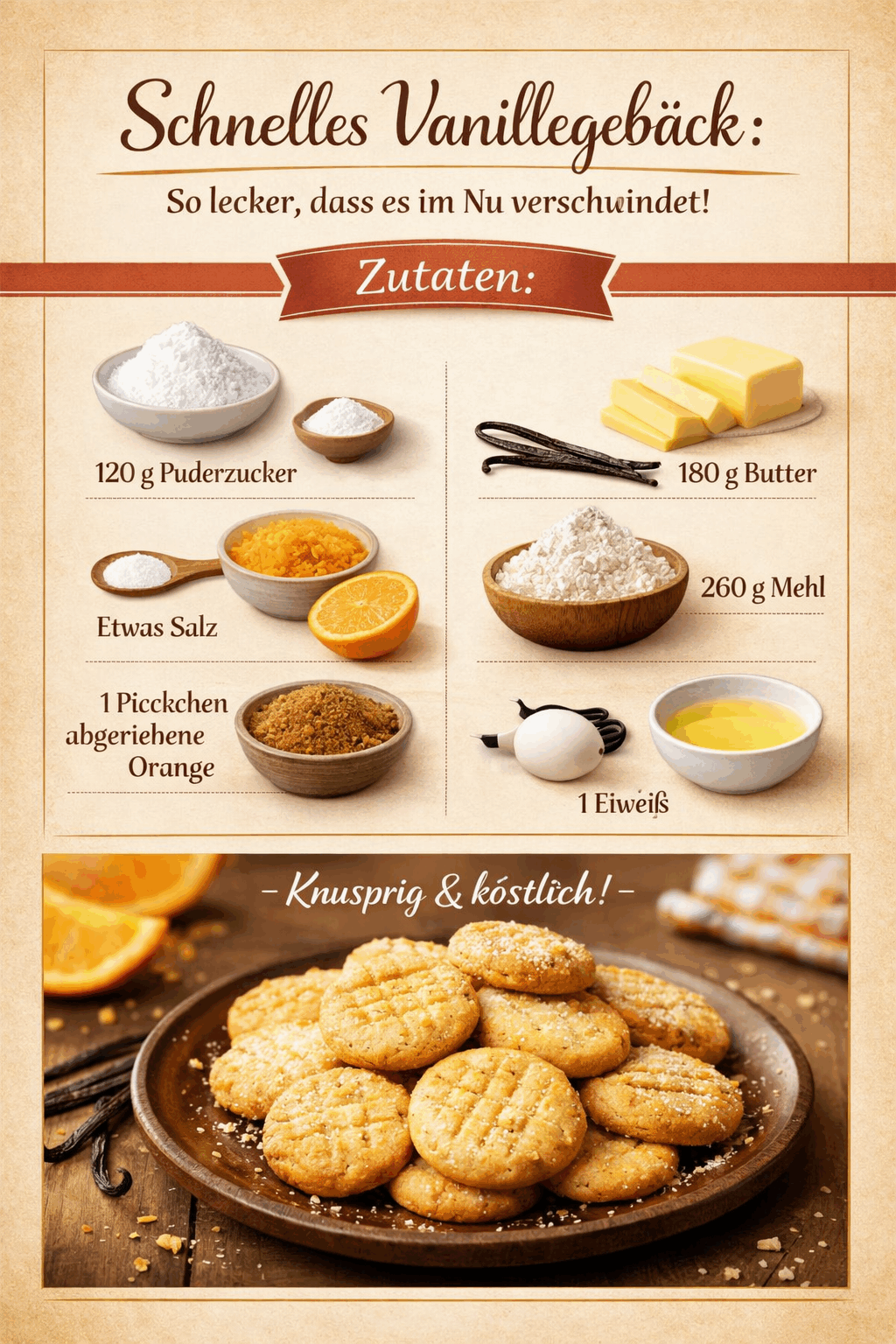 Schnelles Vanillegebäck: So lecker, dass es im Nu verschwindet!