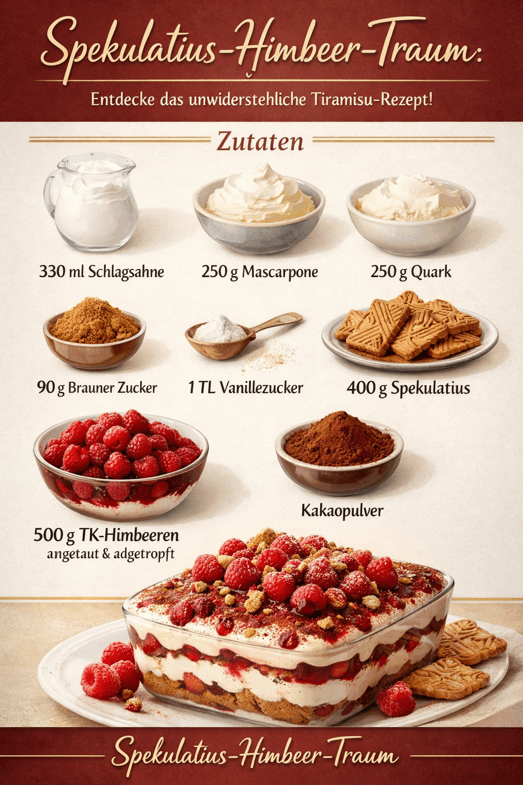 Spekulatius-Himbeer-Traum: Entdecke das unwiderstehliche Tiramisu-Rezept!