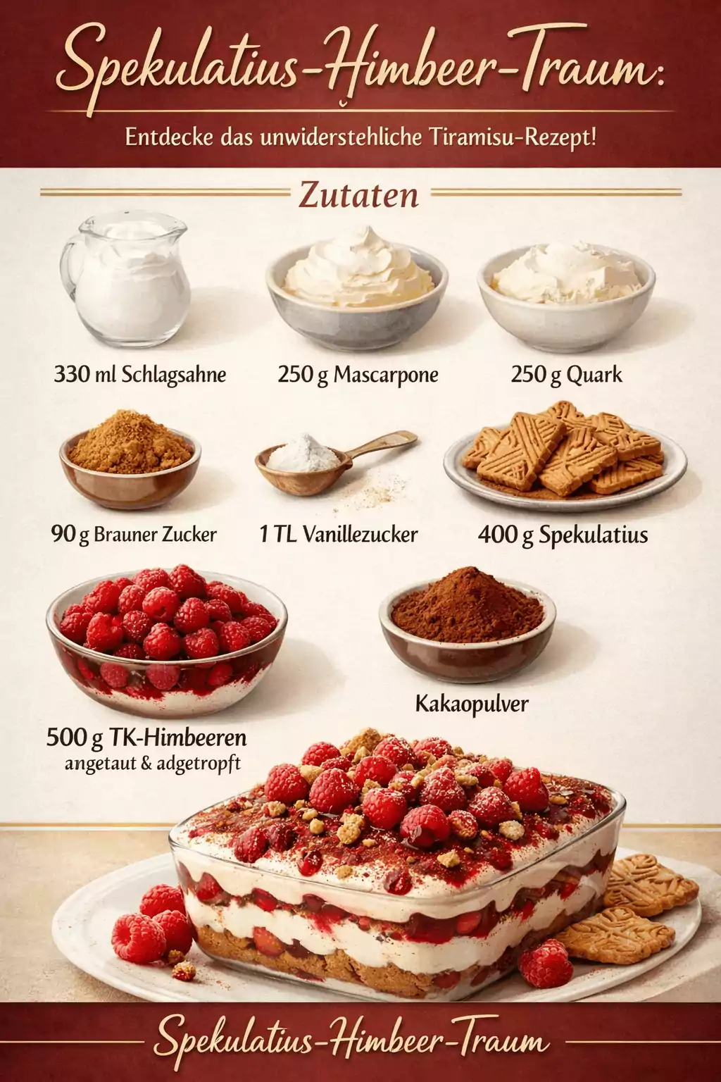 Spekulatius-Himbeer-Traum: Entdecke das unwiderstehliche Tiramisu-Rezept!