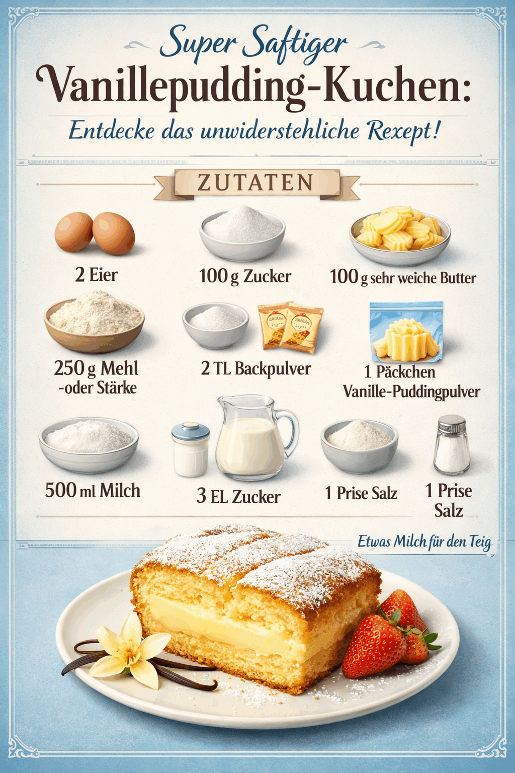 Super Saftiger Vanillepudding-Kuchen: Entdecke das unwiderstehliche Rezept!