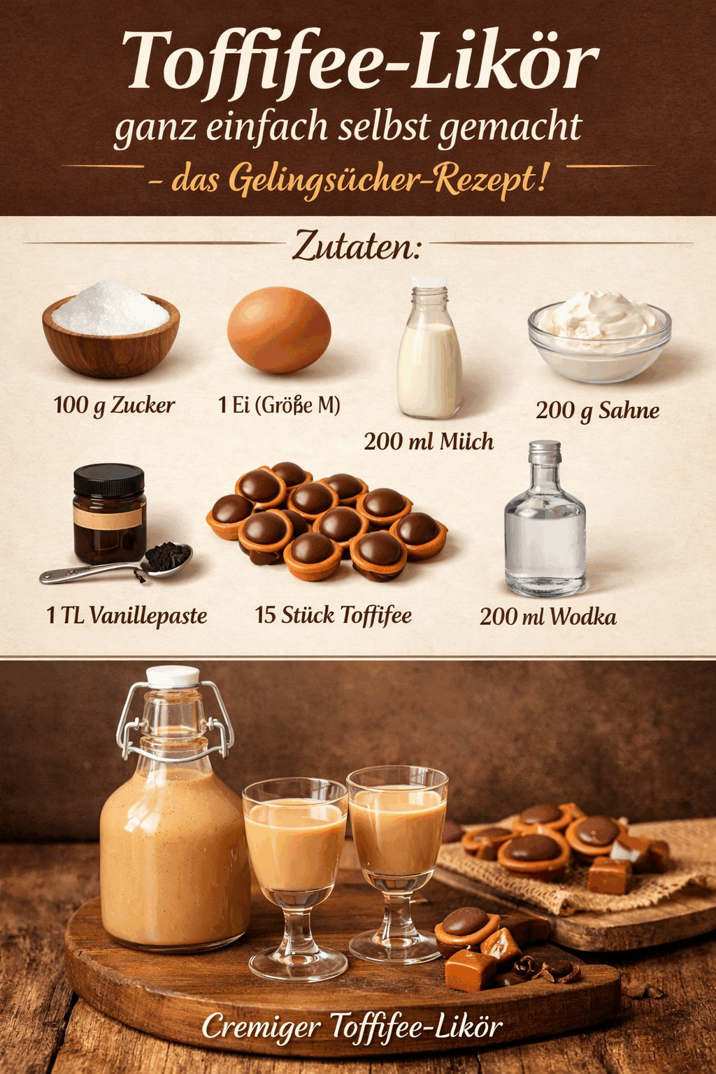Toffifee-Likör ganz einfach selbst gemacht – das Gelingsicher-Rezept!