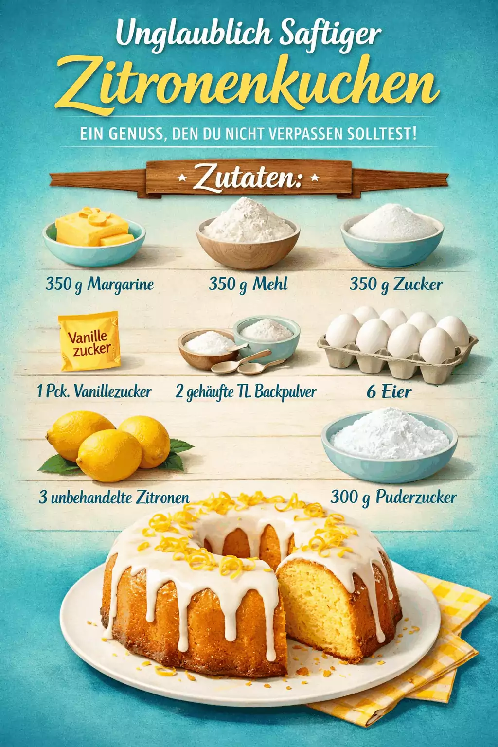Unglaublich Saftiger Zitronenkuchen: Ein Genuss, den Du Nicht Verpassen Solltest!