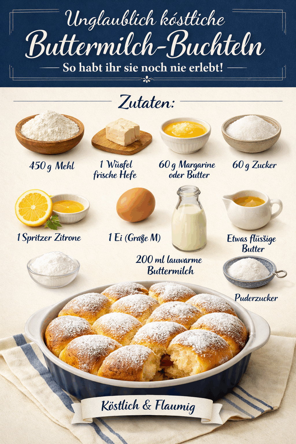 Unglaublich köstliche Buttermilch-Buchteln – So habt ihr sie noch nie erlebt!