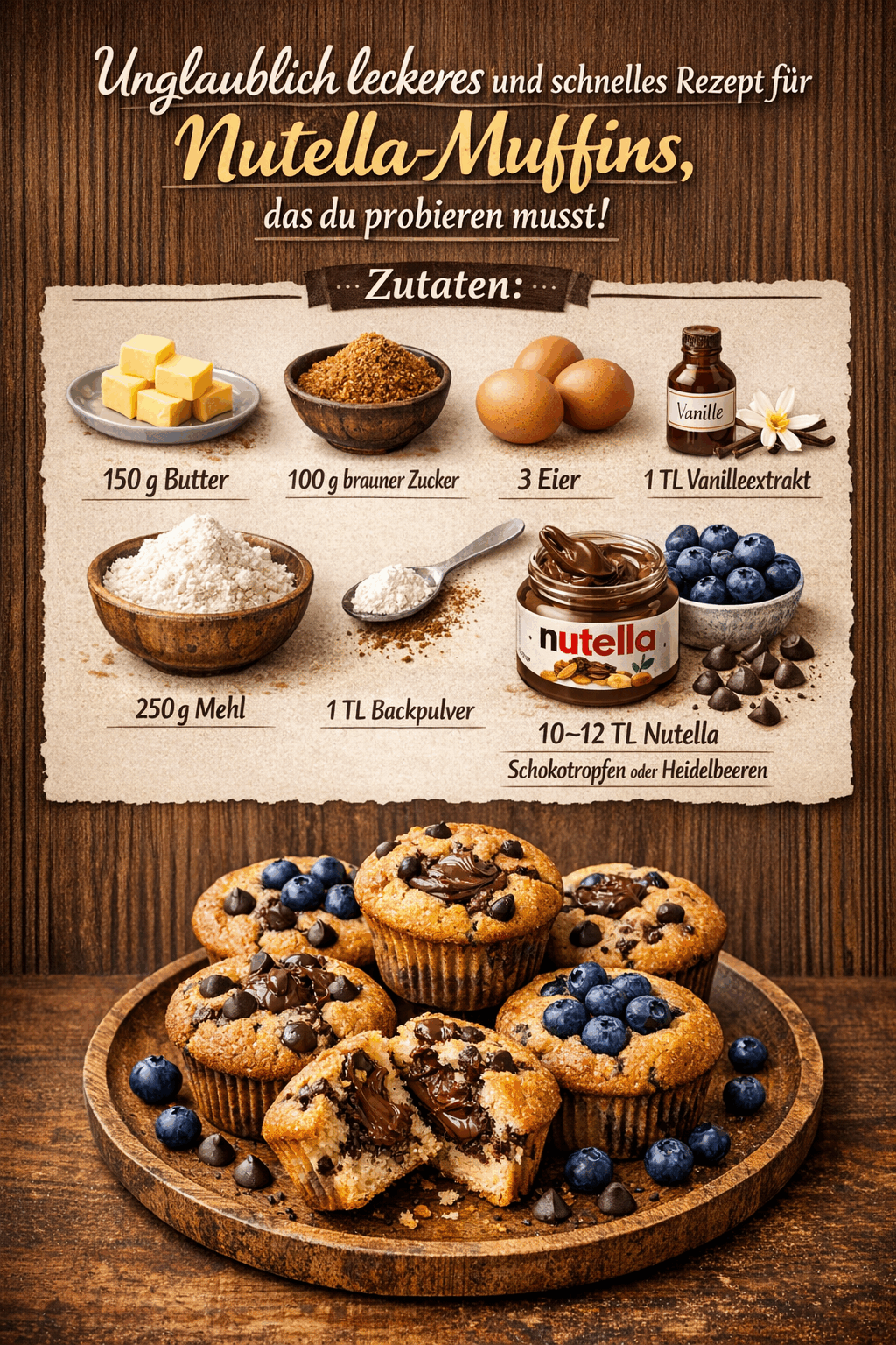 Unglaublich leckeres und schnelles Rezept für Nutella-Muffins, das du probieren musst!