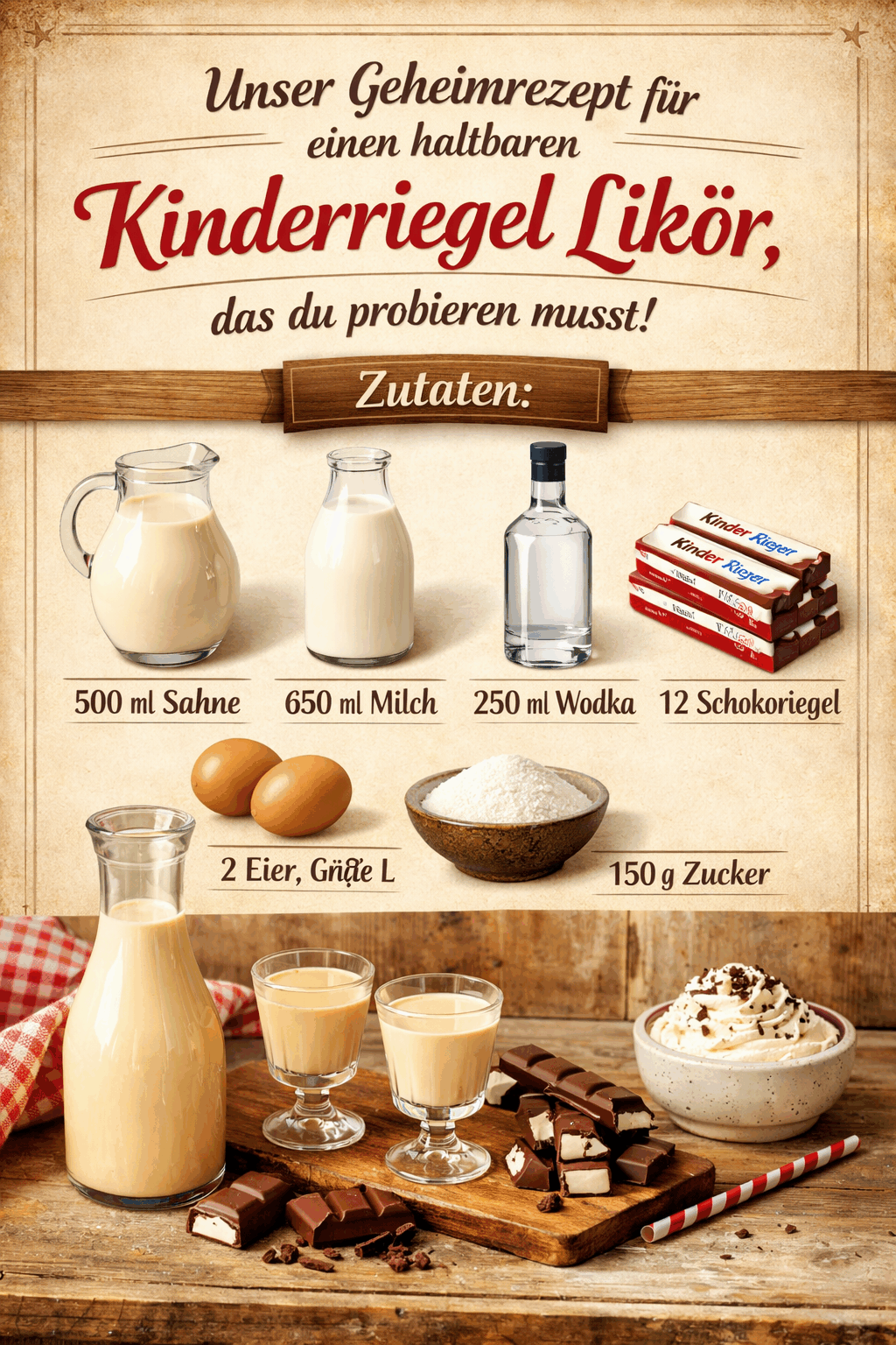 Unser Geheimrezept für einen haltbaren Kinderriegel Likör, das du probieren musst!