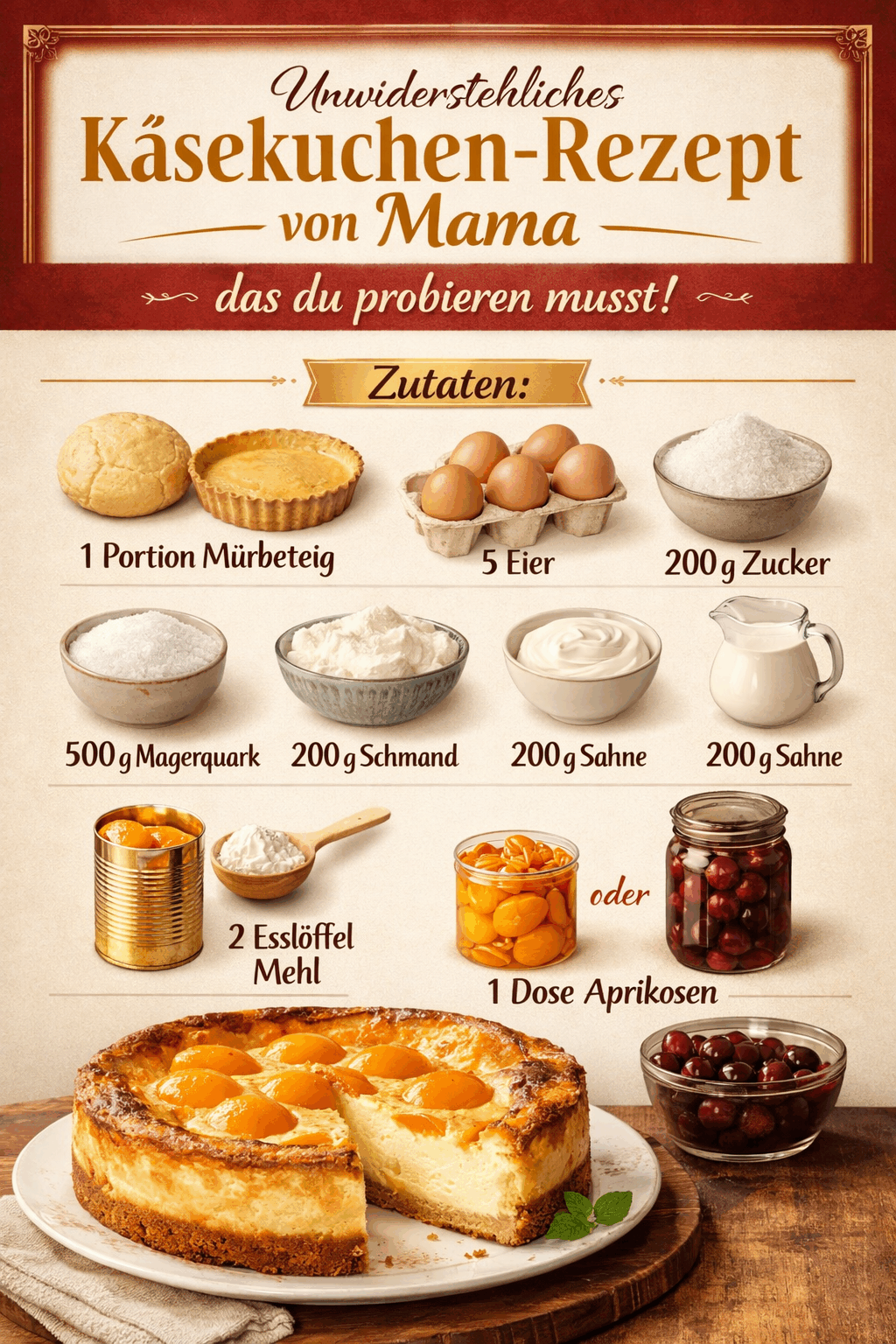 Unwiderstehliches Käsekuchen-Rezept von Mama, das du probieren musst!