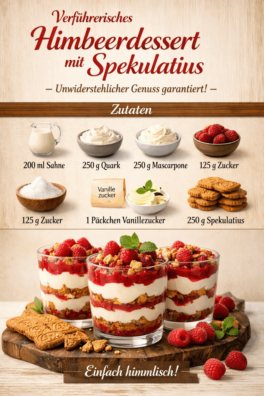 Verführerisches Himbeerdessert mit Spekulatius – Unwiderstehlicher Genuss garantiert!