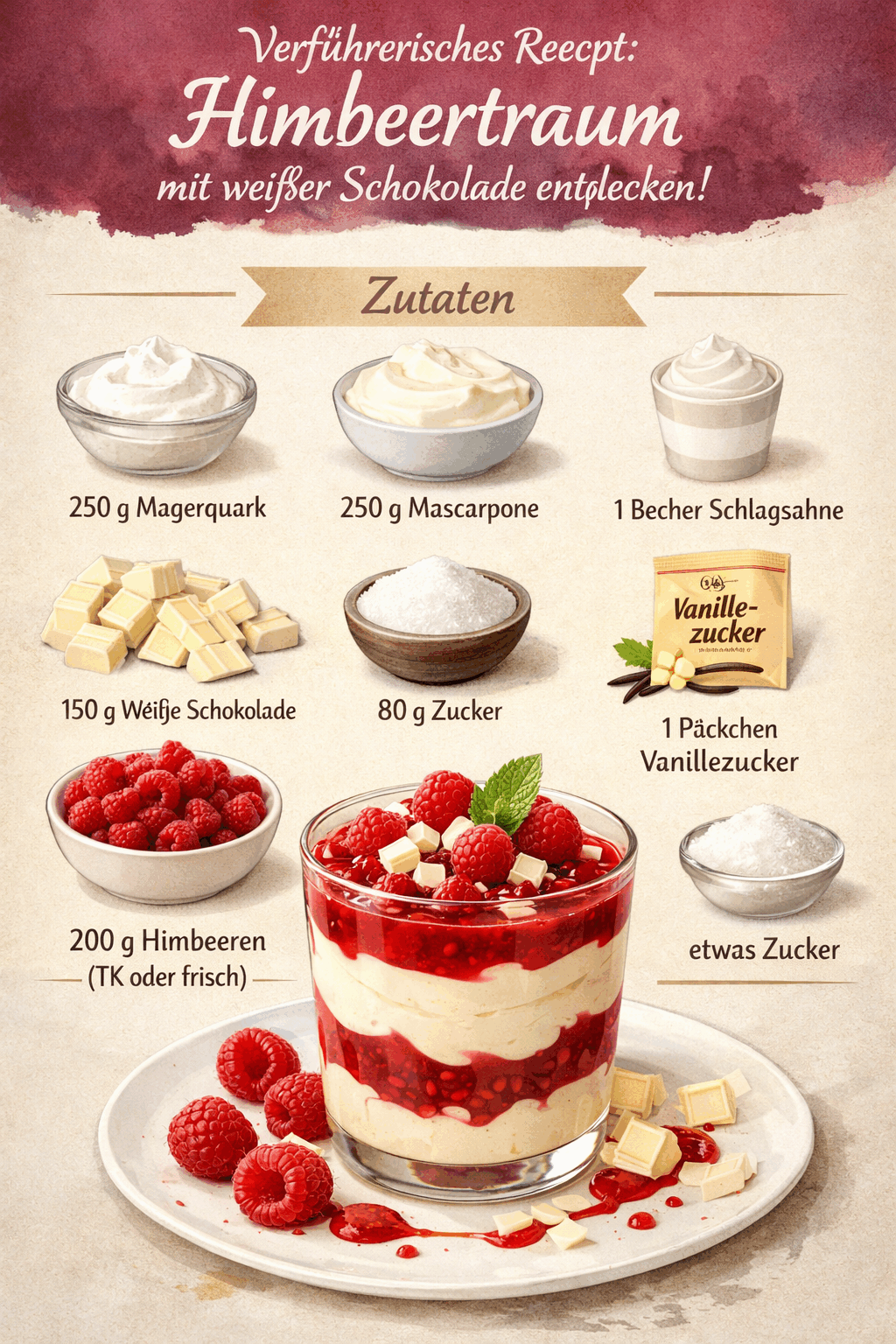 Verführerisches Rezept: Himbeertraum mit weißer Schokolade entdecken!