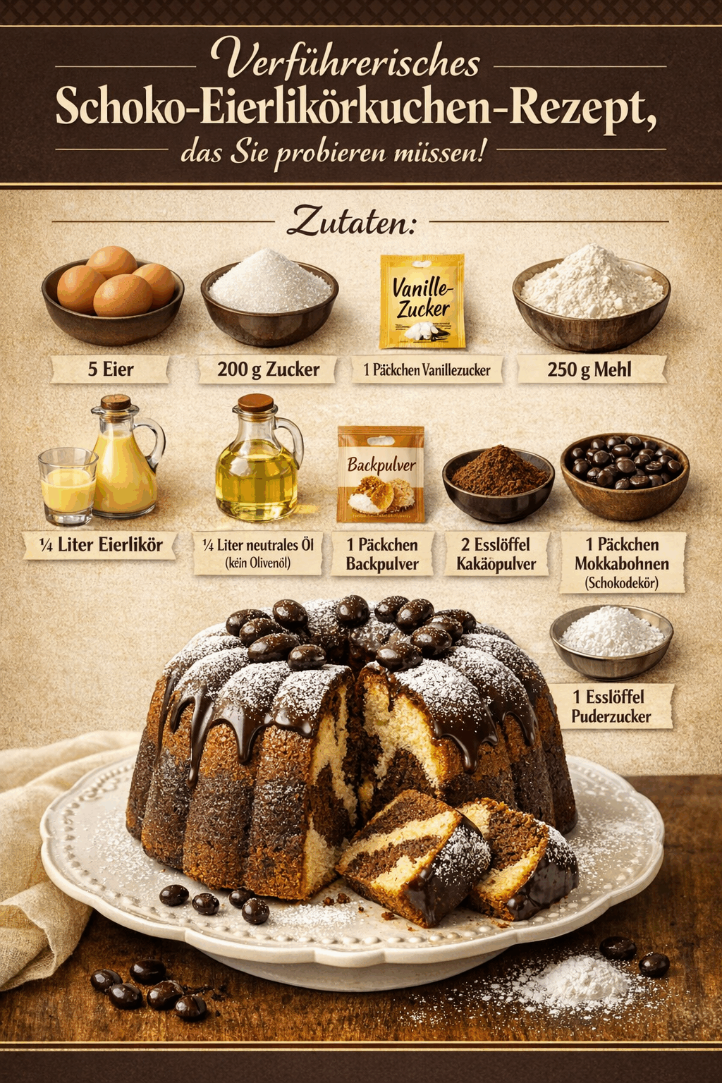 Verführerisches Schoko-Eierlikörkuchen-Rezept, das Sie probieren müssen!