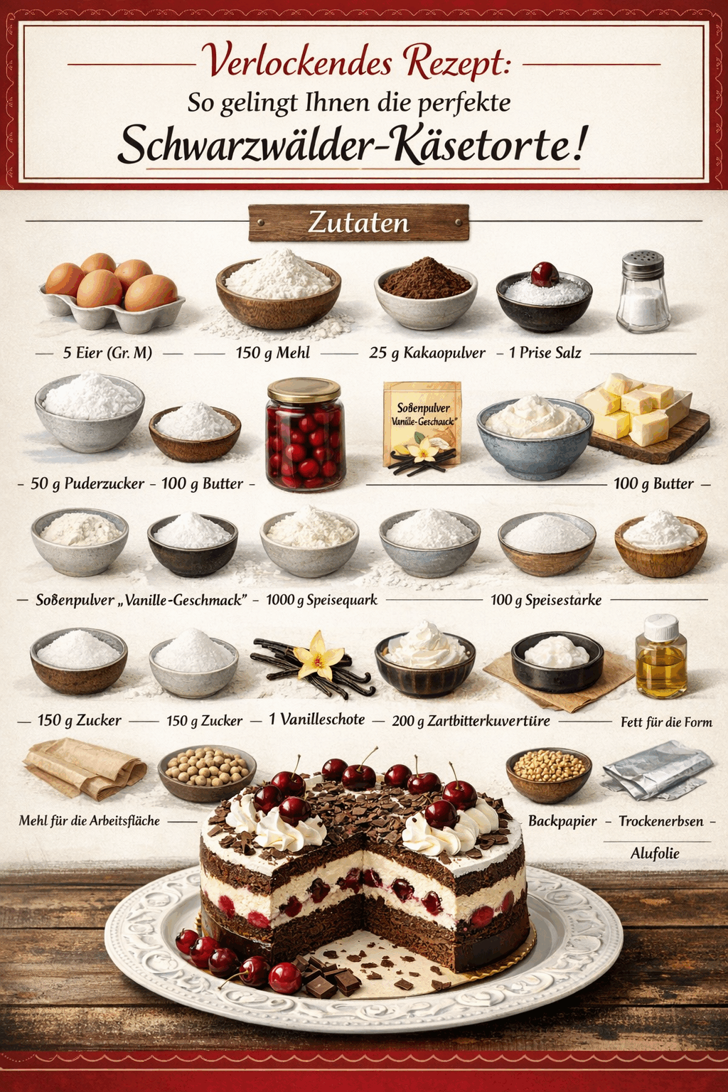 Verlockendes Rezept: So gelingt Ihnen die perfekte Schwarzwälder-Käsetorte!