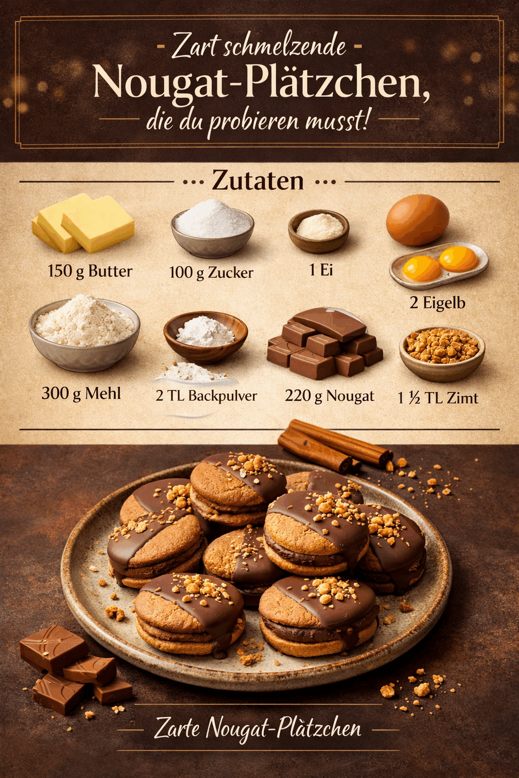 Zart schmelzende Nougat-Plätzchen, die du probieren musst!
