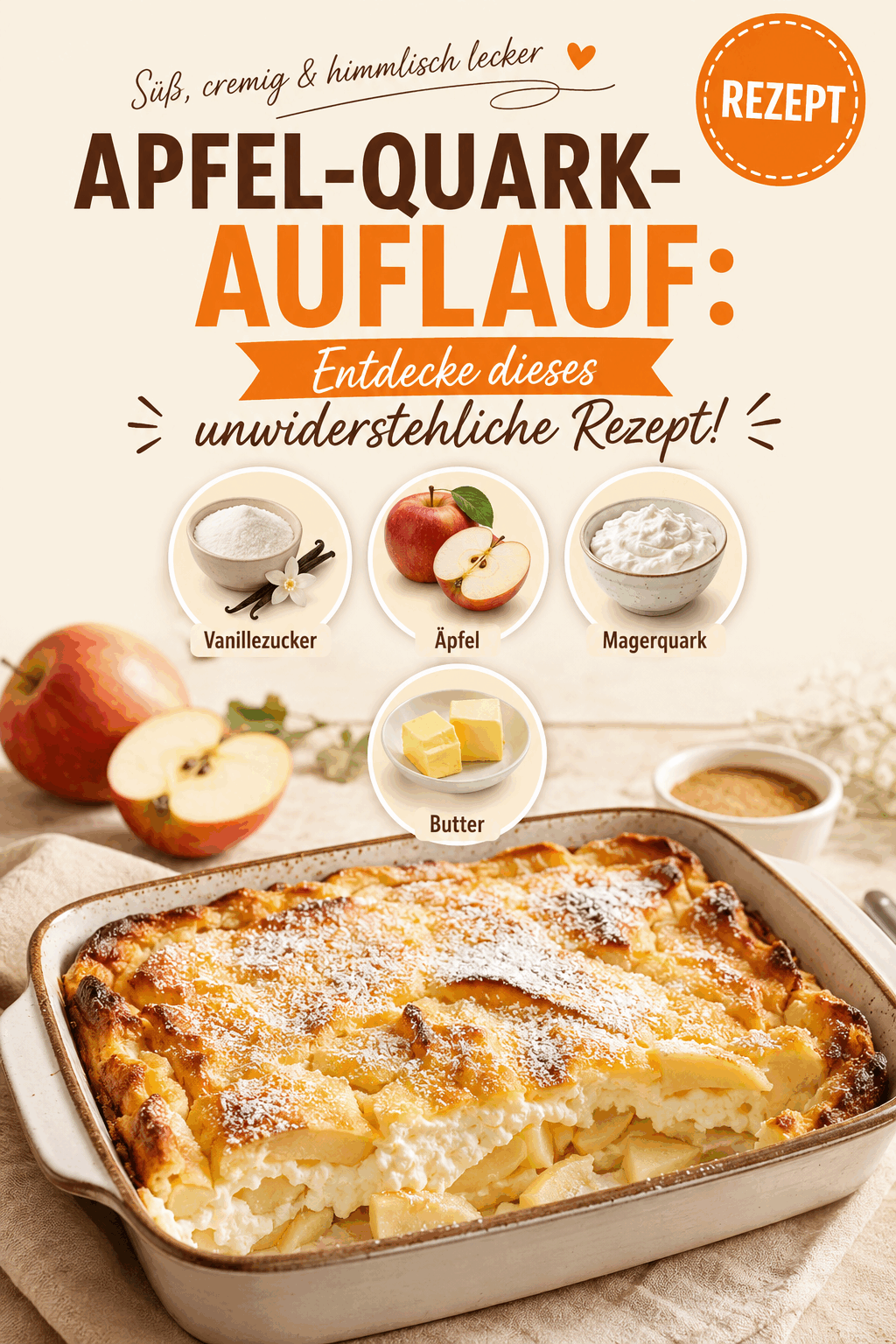 Apfel-Quark-Auflauf: Entdecke dieses unwiderstehliche Rezept!