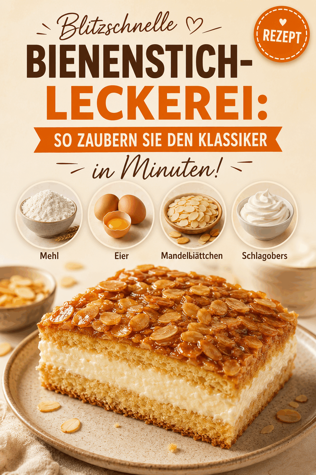 Blitzschnelle Bienenstich-Leckerei: So zaubern Sie den Klassiker in Minuten!