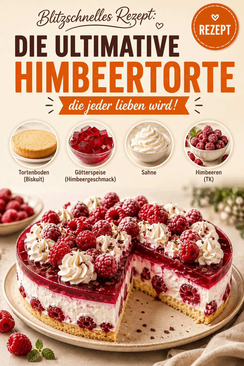 Blitzschnelles Rezept: Die ultimative Himbeertorte, die jeder lieben wird!