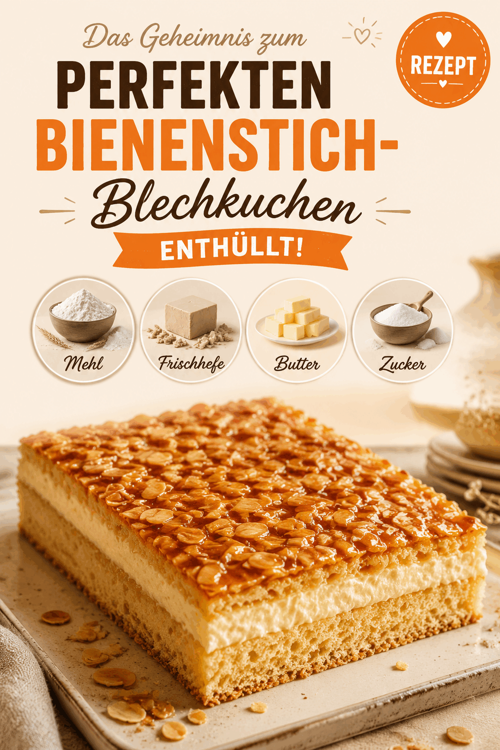 Das Geheimnis zum perfekten Bienenstich-Blechkuchen enthüllt!