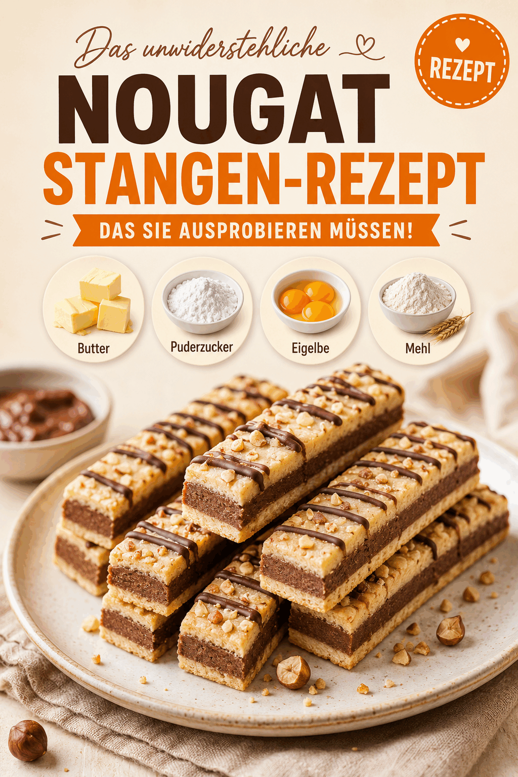 Das unwiderstehliche Nougatstangen-Rezept, das Sie ausprobieren müssen!