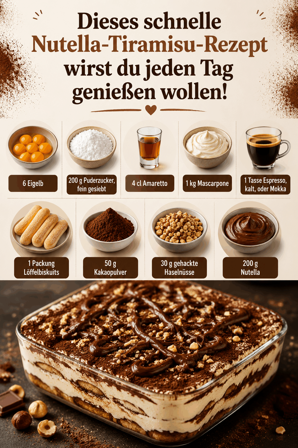 Dieses schnelle Nutella-Tiramisu-Rezept wirst du jeden Tag genießen wollen!