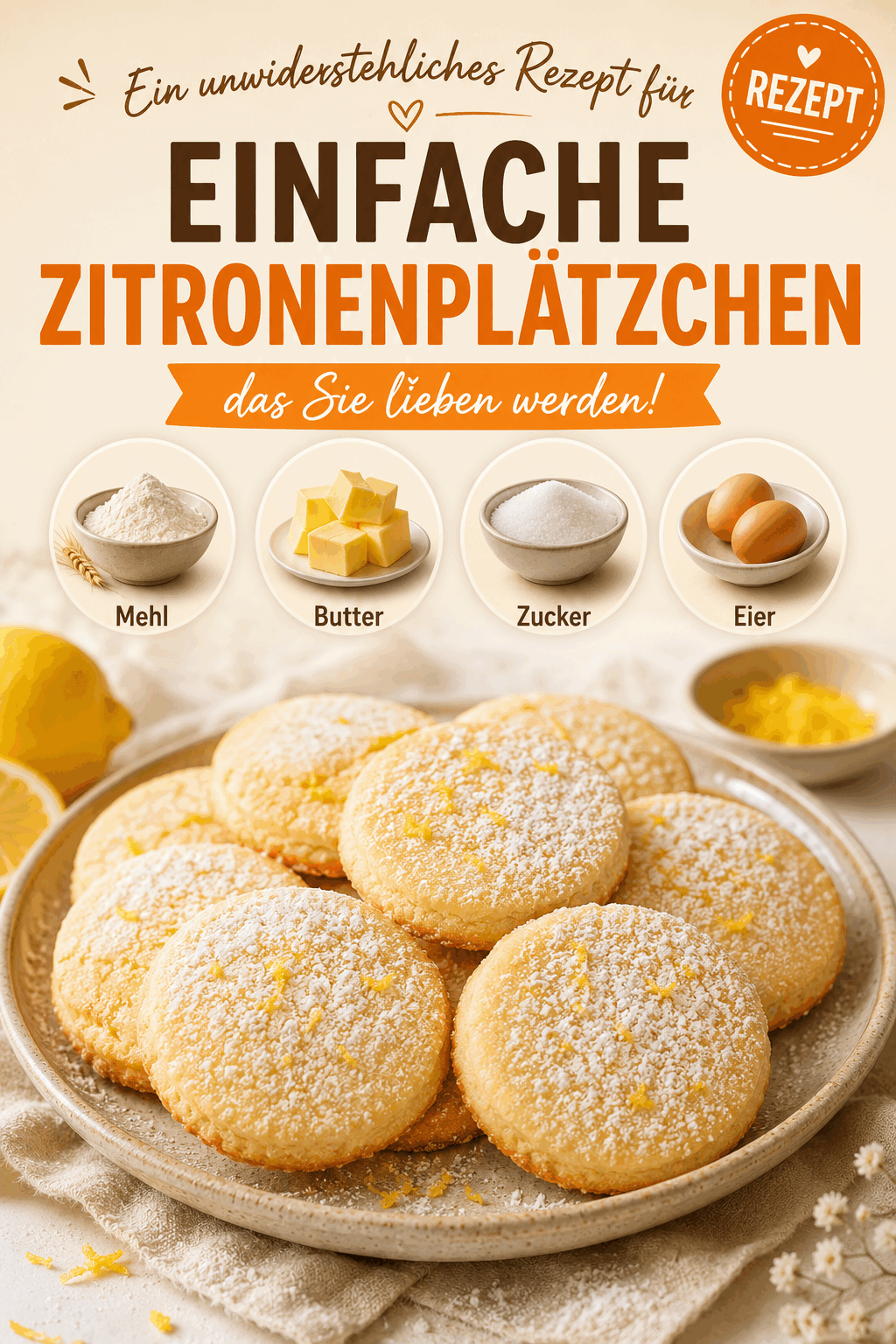 Ein unwiderstehliches Rezept für einfache Zitronenplätzchen, das Sie lieben werden!